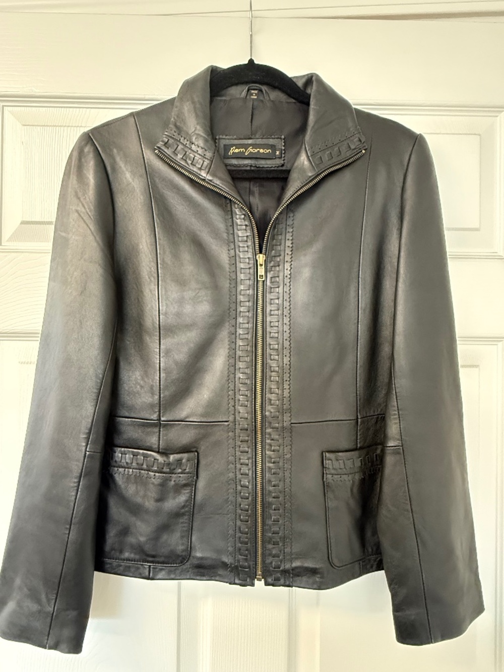 Black leather jacket